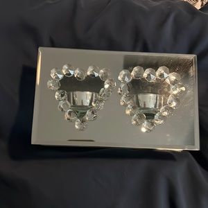 Mirror heart candle decor